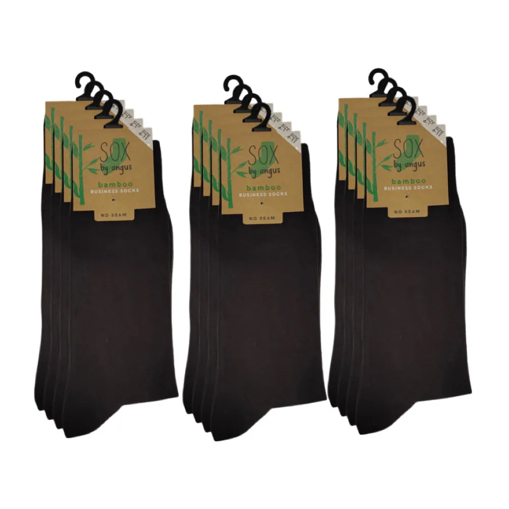 Bamboo Plain Business Socks -No Seam - Brown