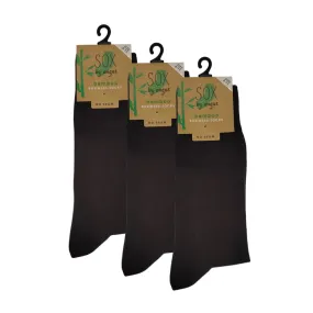 Bamboo Plain Business Socks -No Seam - Brown