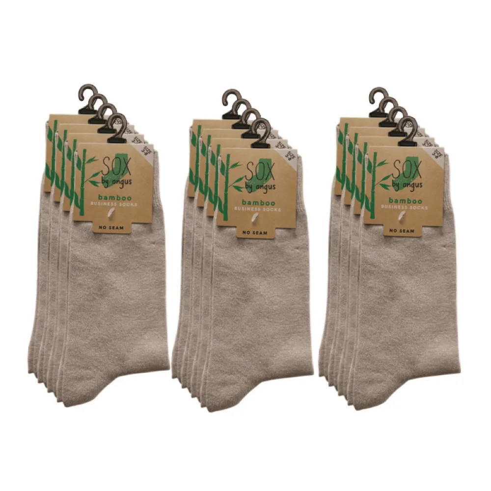 Bamboo Plain Business Socks -No Seam - Fawn