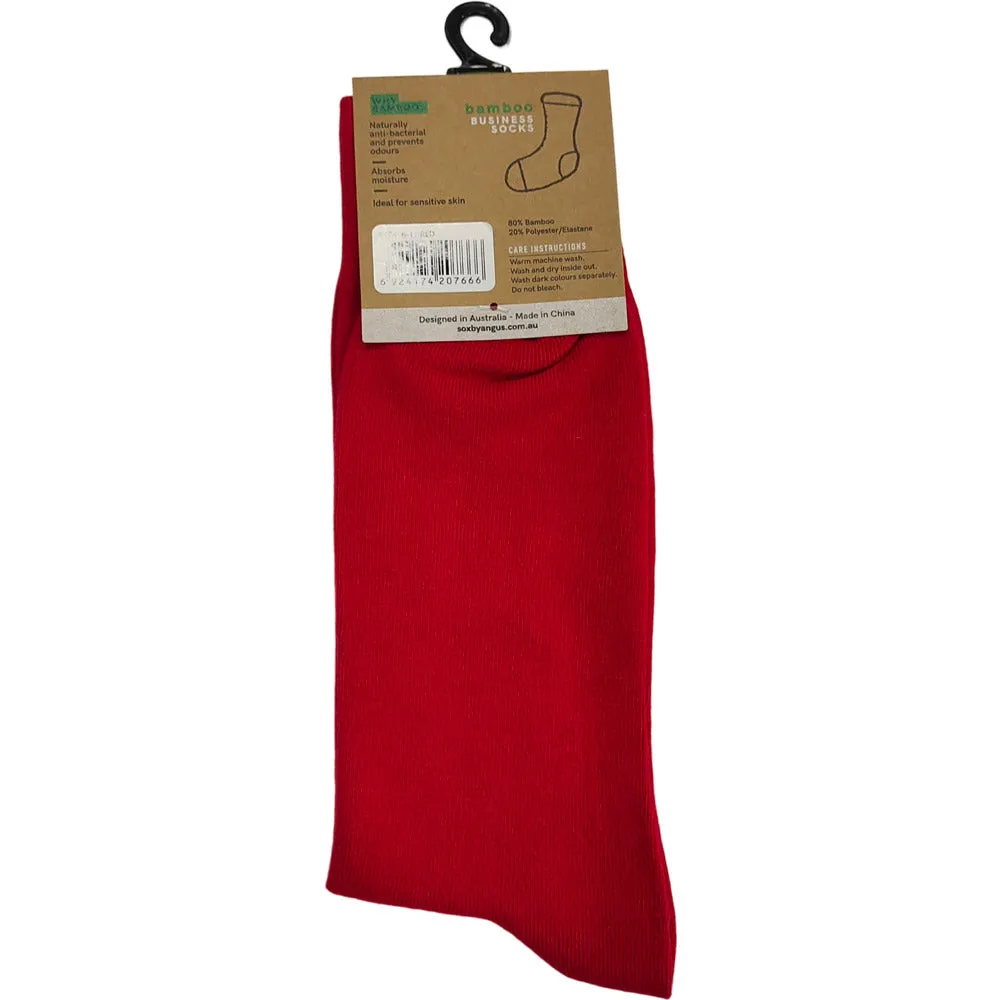 Bamboo Plain Business Socks -No Seam - Red