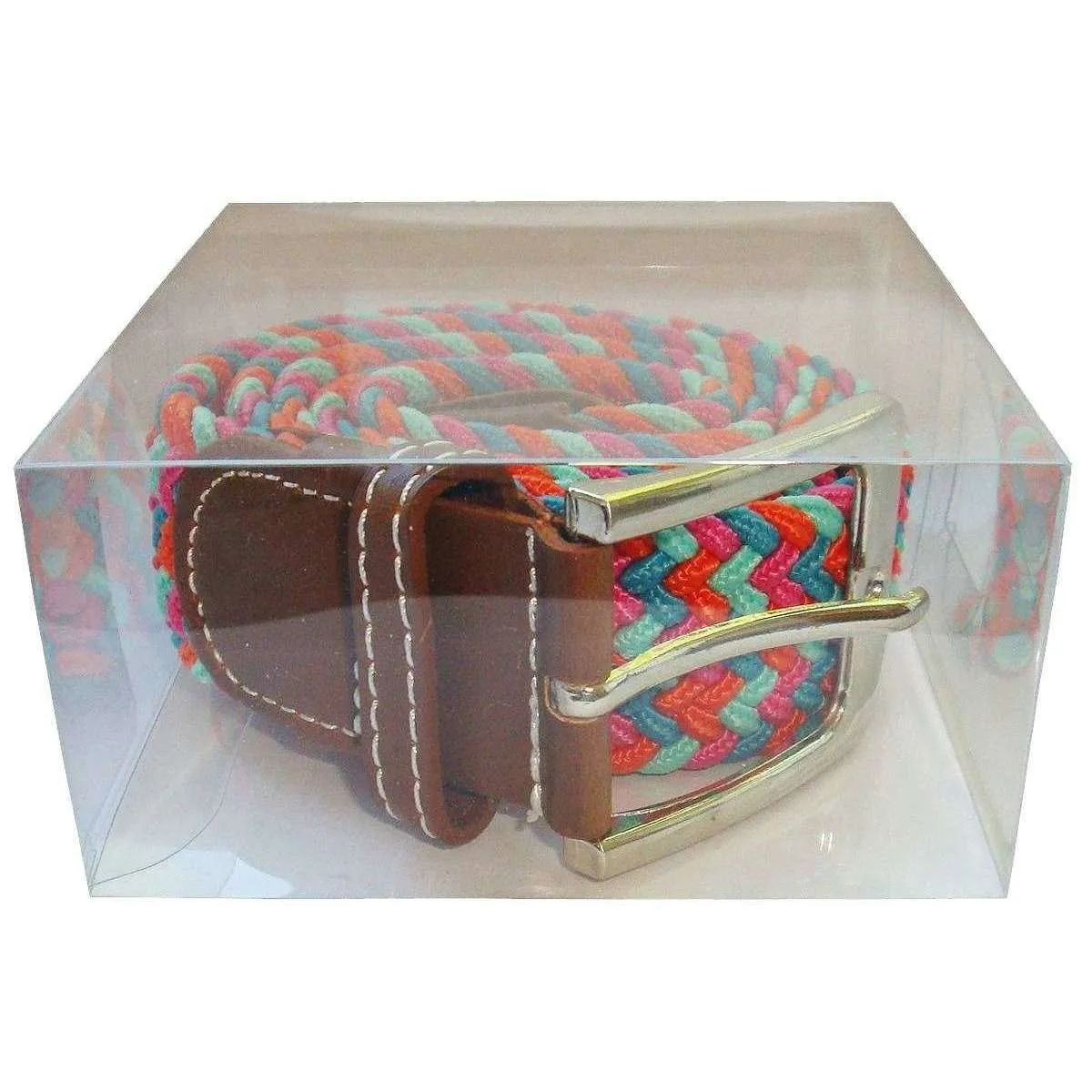 Bassin and Brown Elasticated Woven Belt - Multi-colour