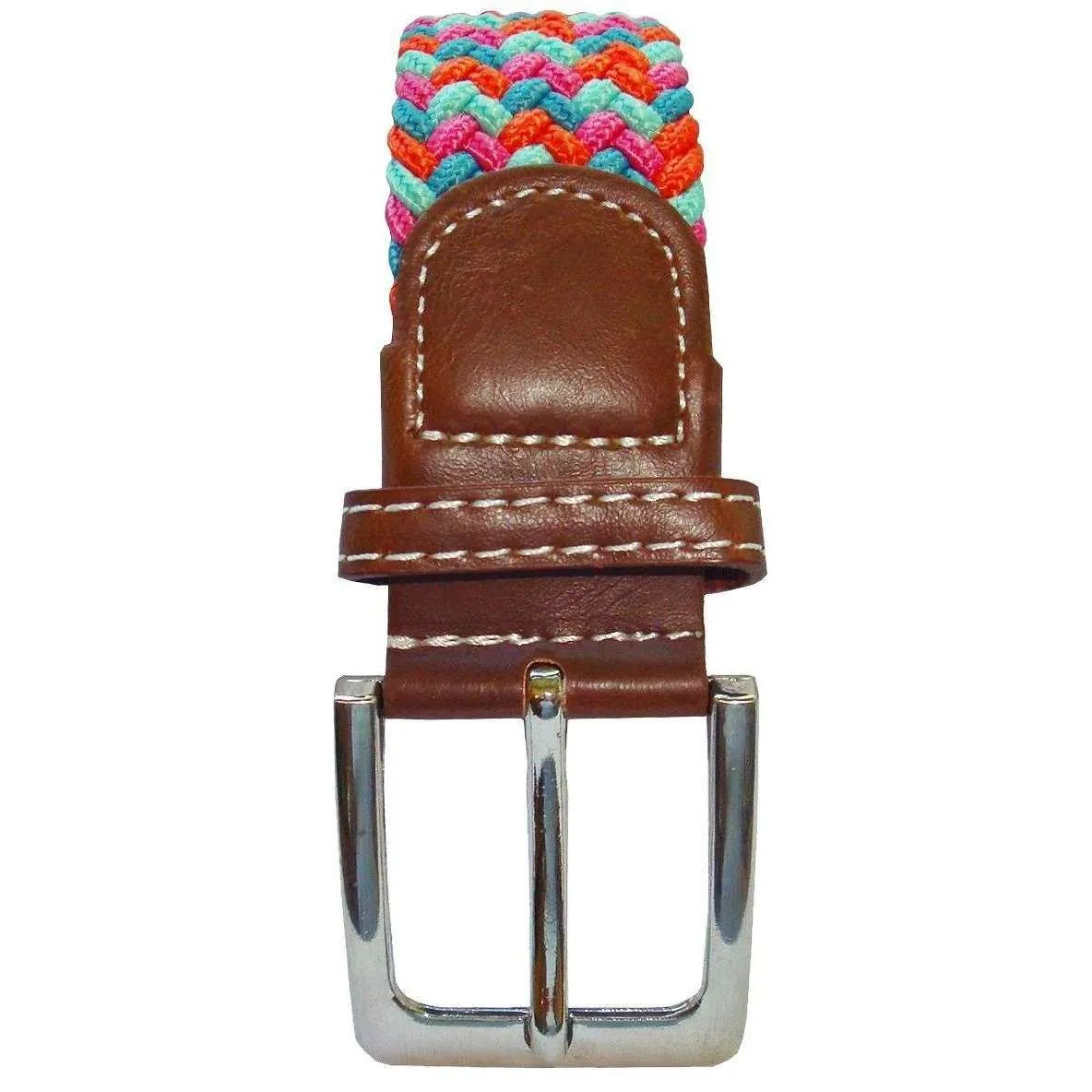 Bassin and Brown Elasticated Woven Belt - Multi-colour