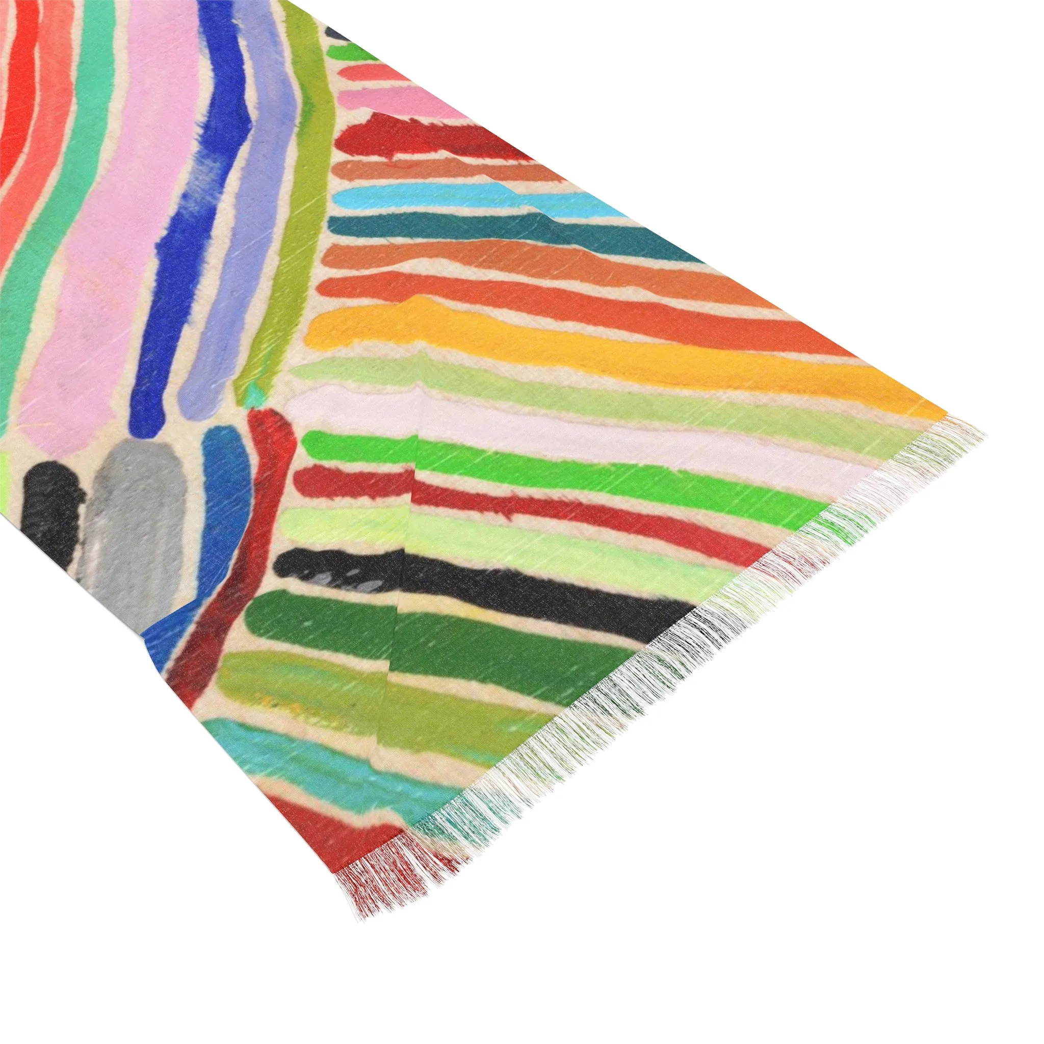 Big Rainbow Watercolor Stripe Lightweight Scarf