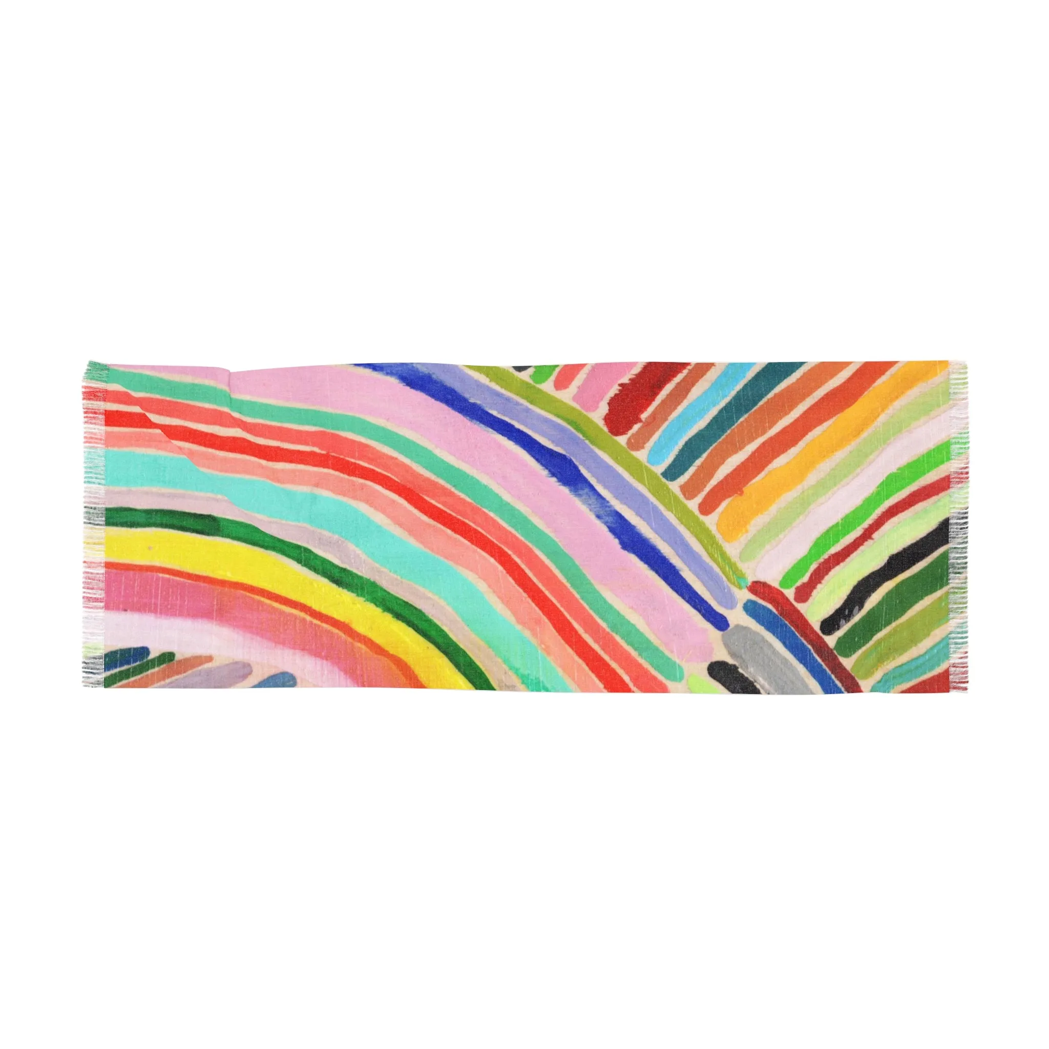 Big Rainbow Watercolor Stripe Lightweight Scarf