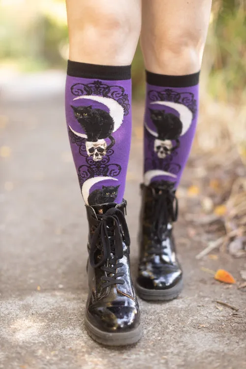 Black Cat Moon Knee High