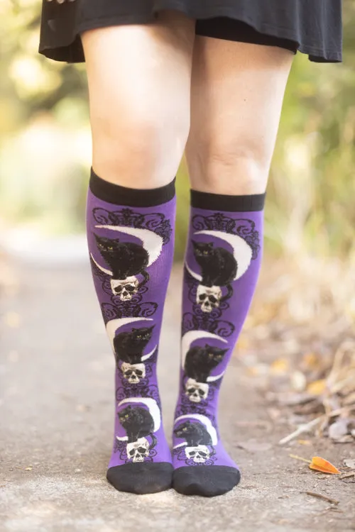 Black Cat Moon Knee High