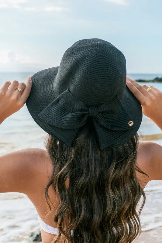 Bow Back Straw Bucket Hat