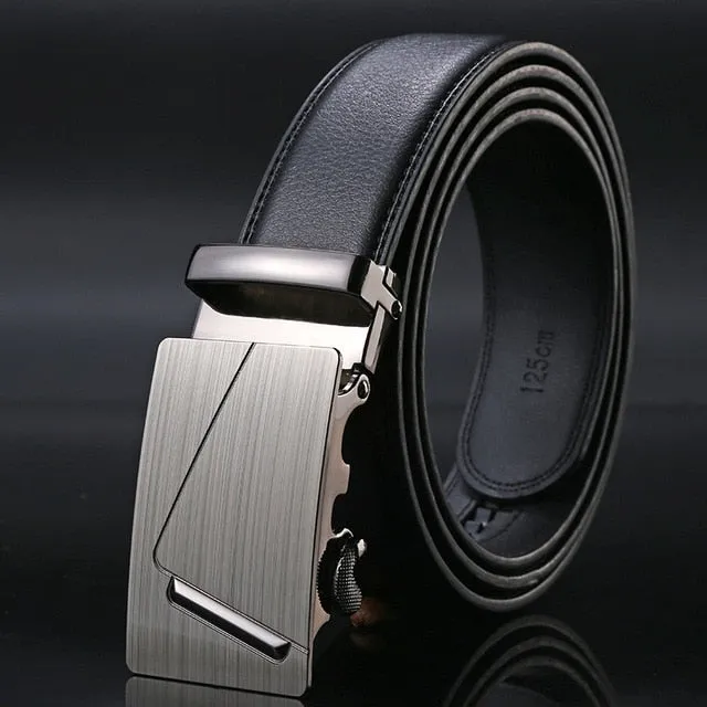 Ceinture Homme Cowskin Automatic Buckle Cowhide Men Belts