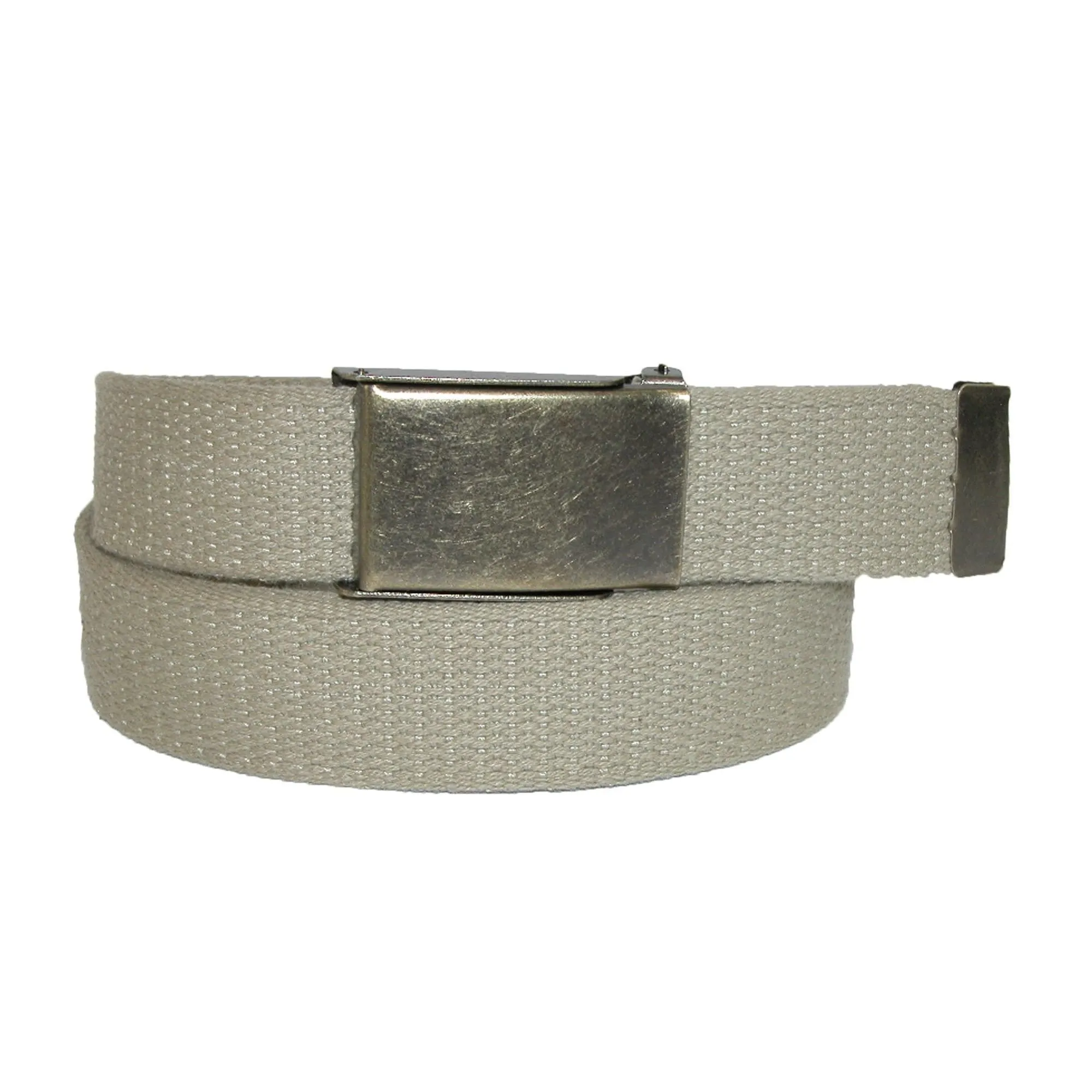 CTM® Men's Fabric Belt with Brass Flip Top Buckle (Pack of 3)