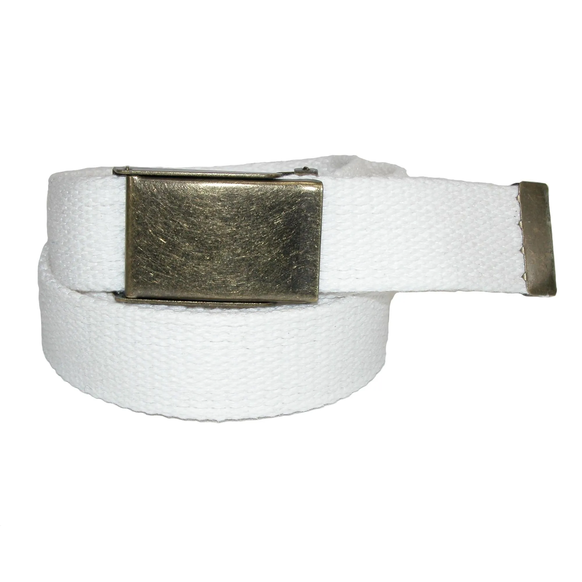 CTM® Men's Fabric Belt with Brass Flip Top Buckle (Pack of 3)