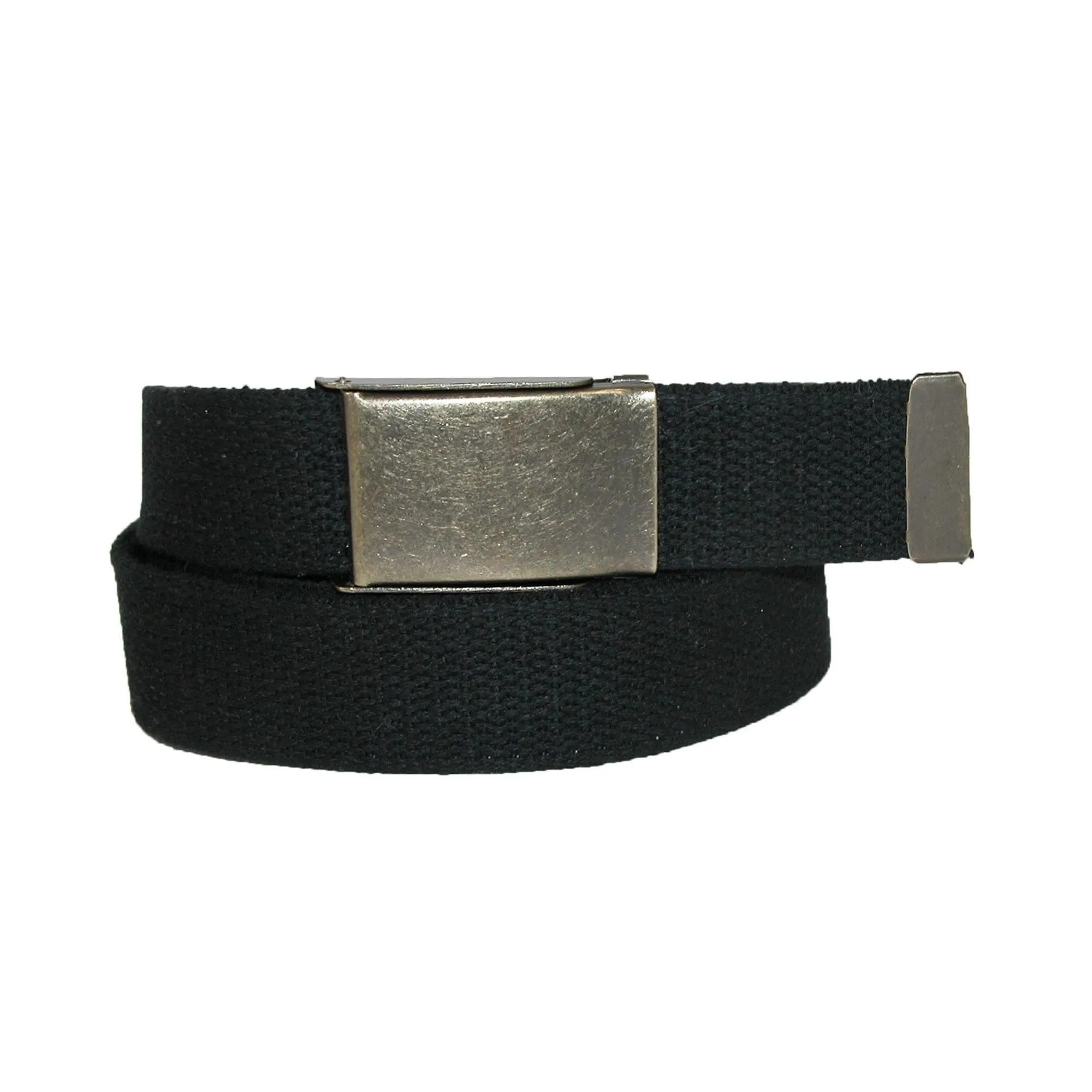 CTM® Men's Fabric Belt with Brass Flip Top Buckle (Pack of 3)