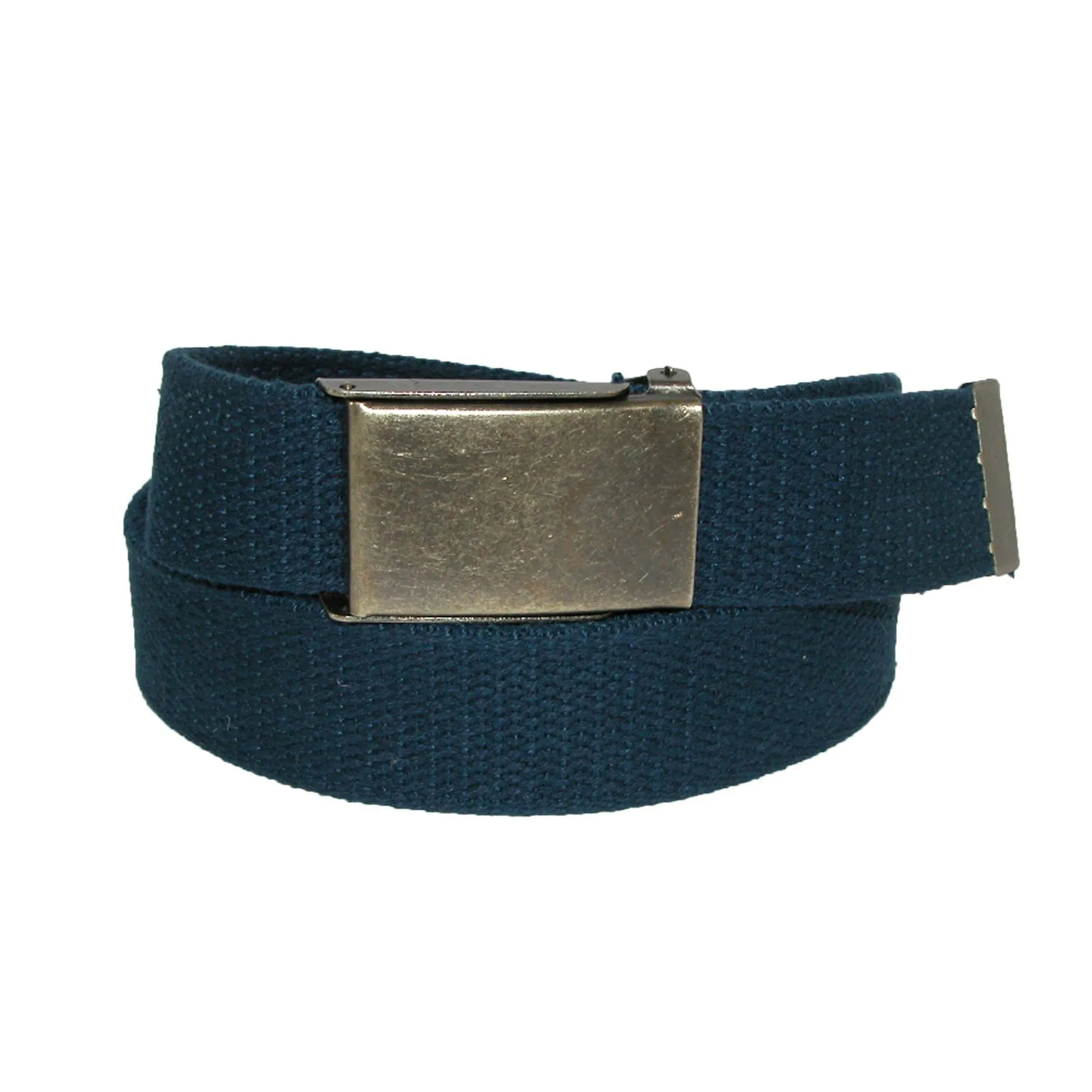 CTM® Men's Fabric Belt with Brass Flip Top Buckle (Pack of 3)