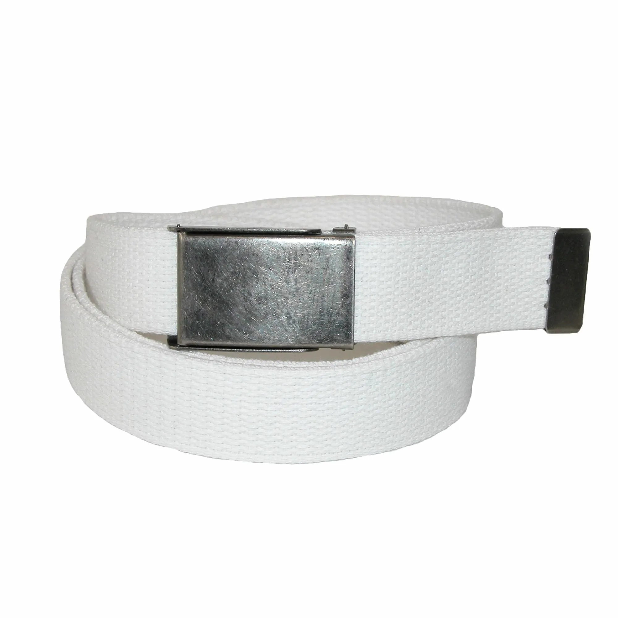 CTM® Men's Fabric Belt with Nickel Flip Top Buckle