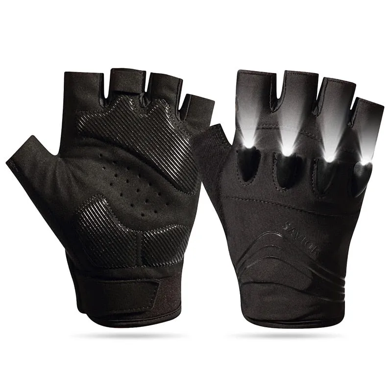 Cycling Gloves Luminous Breathable Half Short Finger