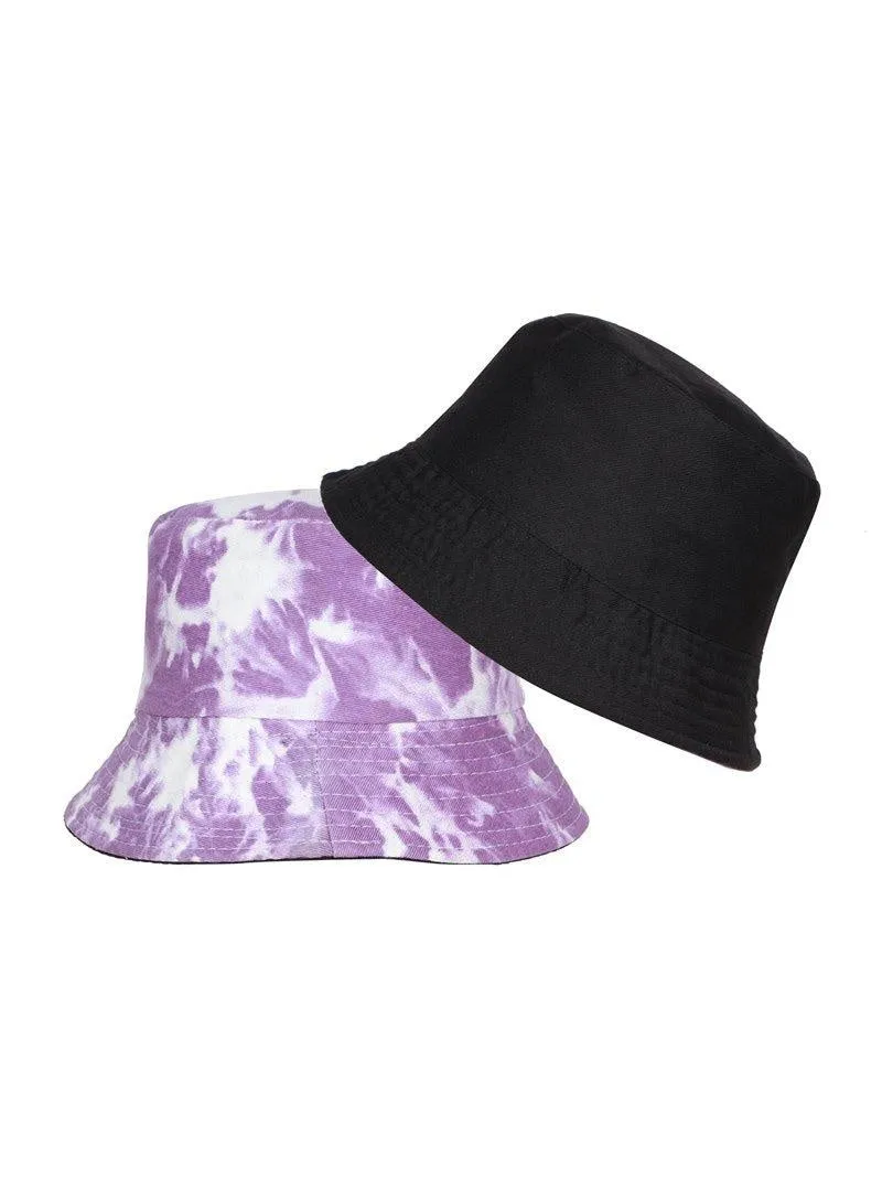 FabSeasons Purple Reversible Tie-Dye Bucket Hats