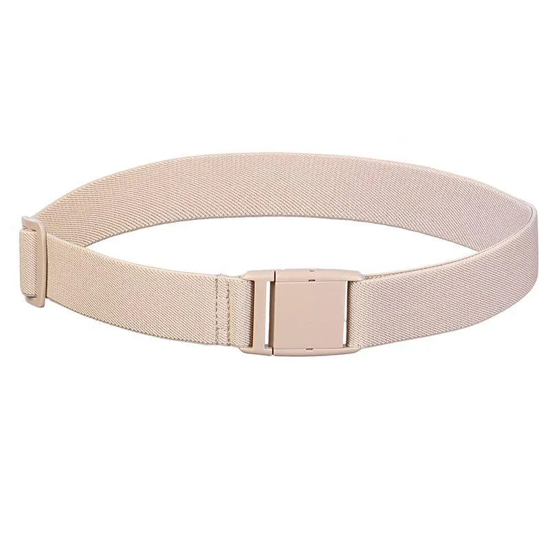 Fashion Unisex Belt Invisible Belt No Show Buckle Elastic Adjustable Waistband Canvas Waistbelt