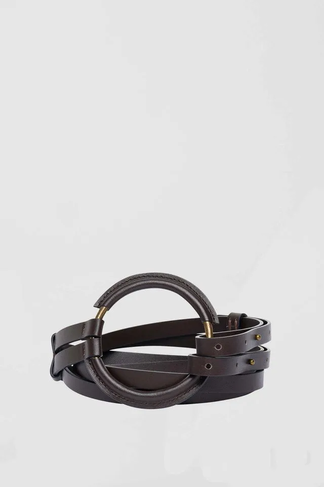 Greta Double Strap Belt Chocolate