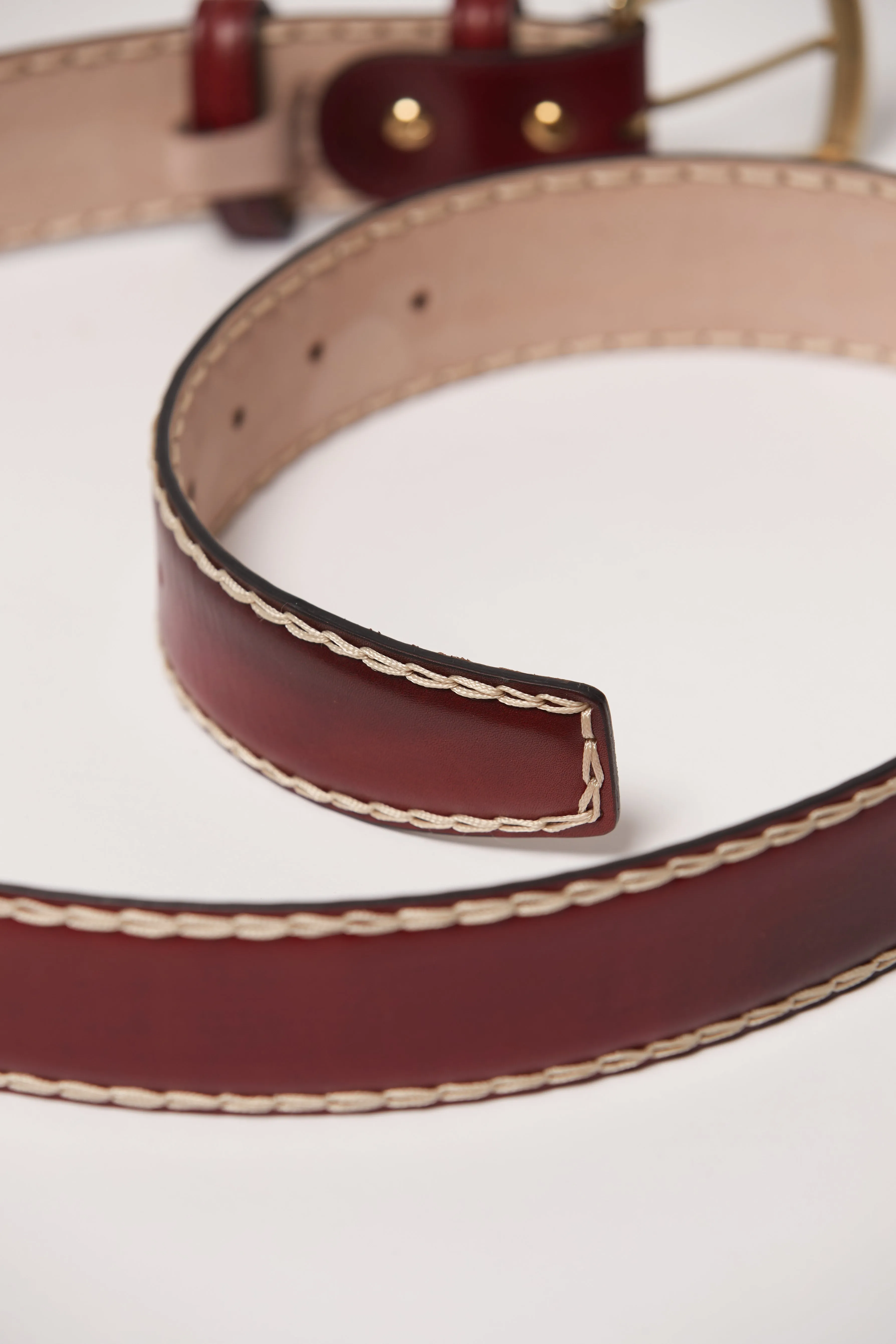 Handmade Norwegian Belt in Rubino Red