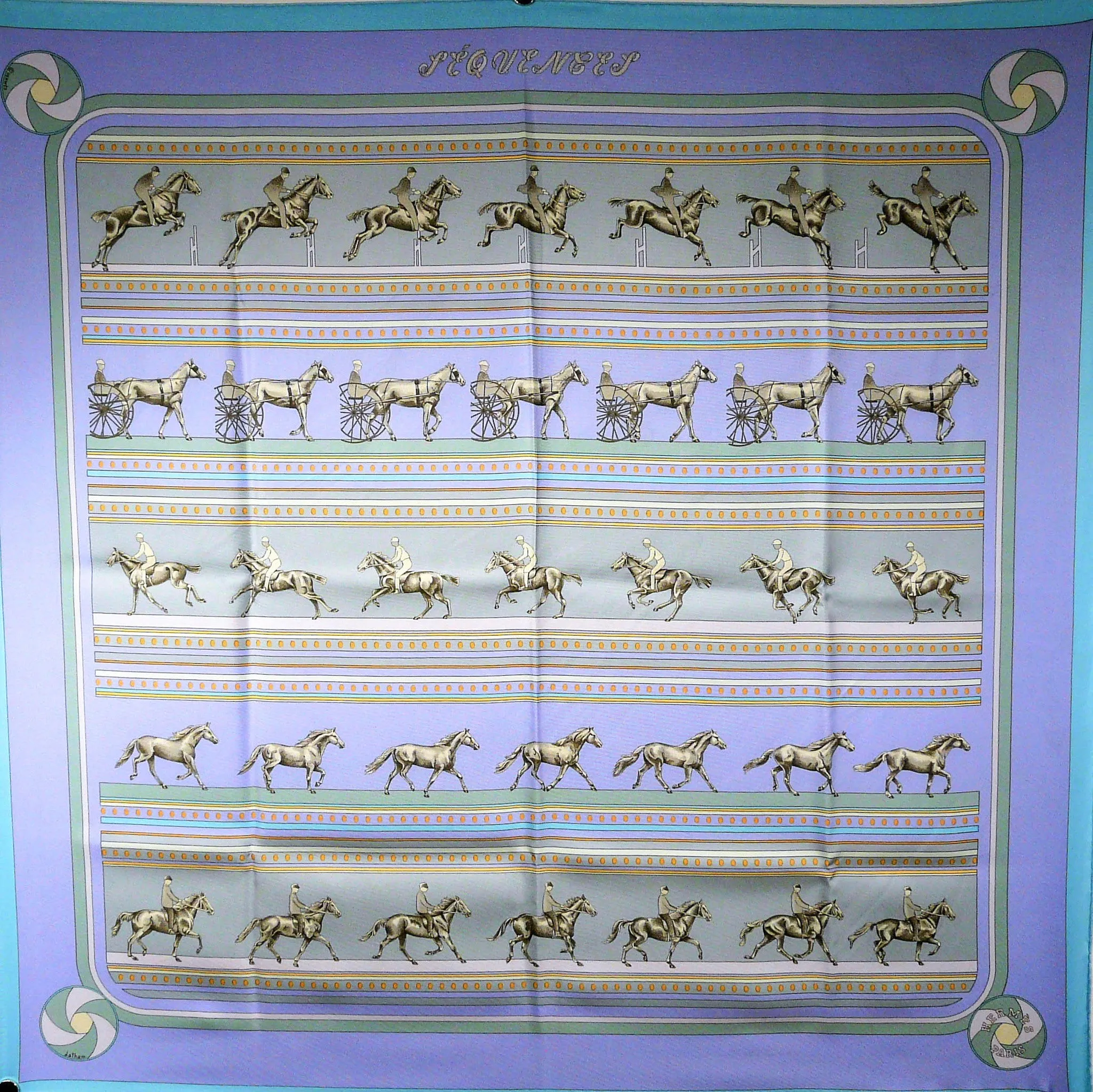 Hermes Silk Scarf Sequences Pastel Colorway