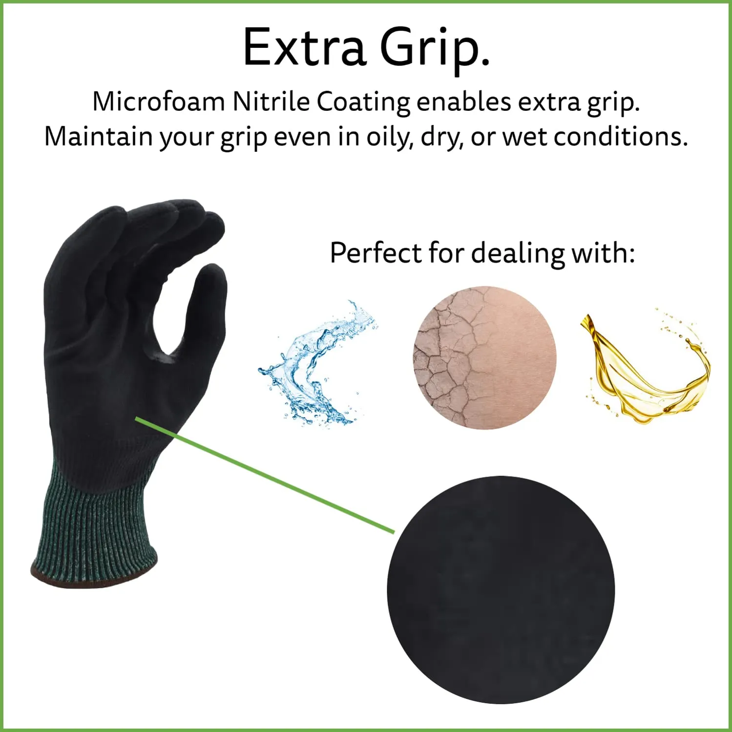 HPPG Cut Resistant Gloves with Microfoam Nitrile Coating, ANSI Cut Level A4