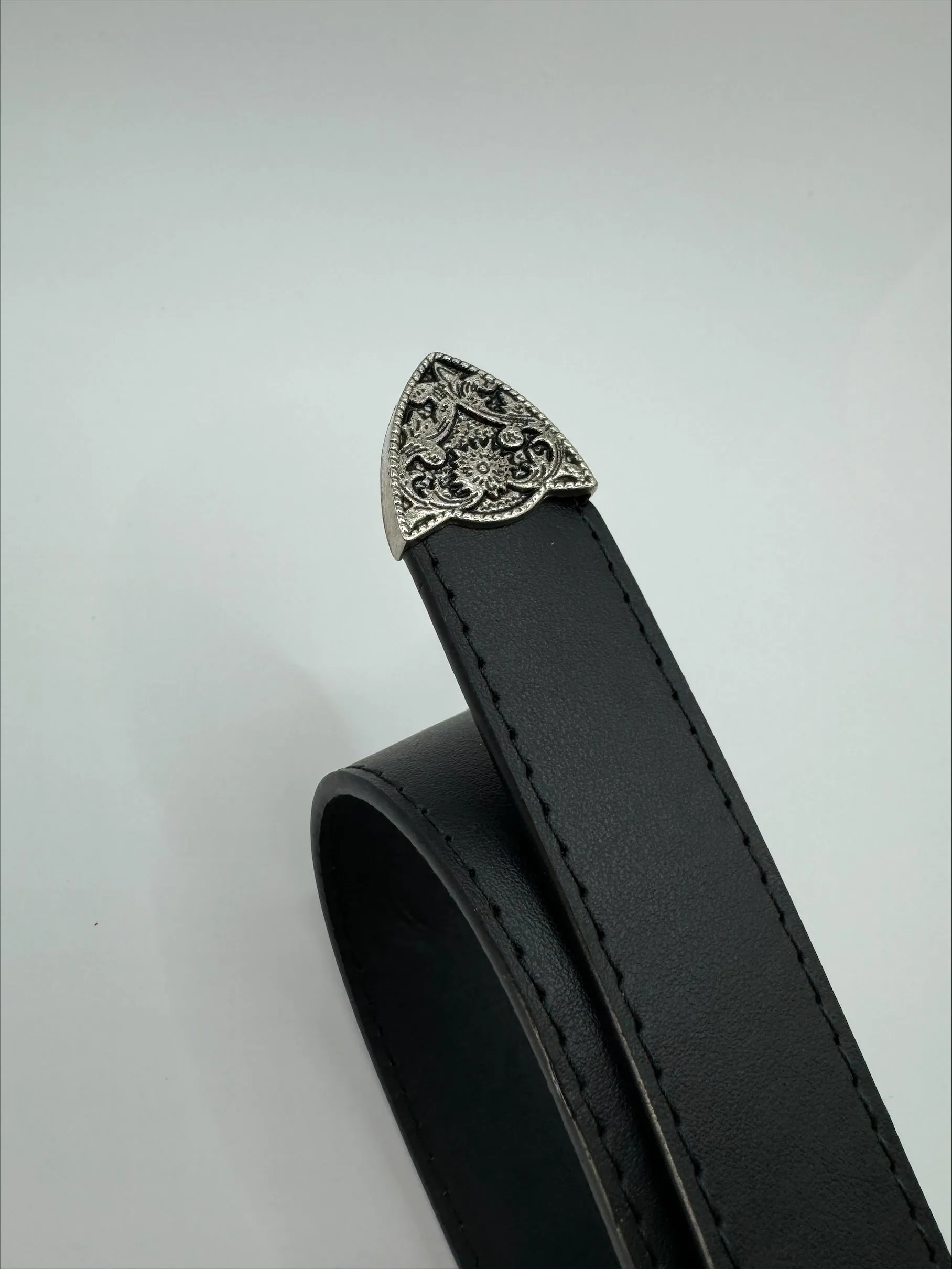 Julia Silver Buckle Black Belt