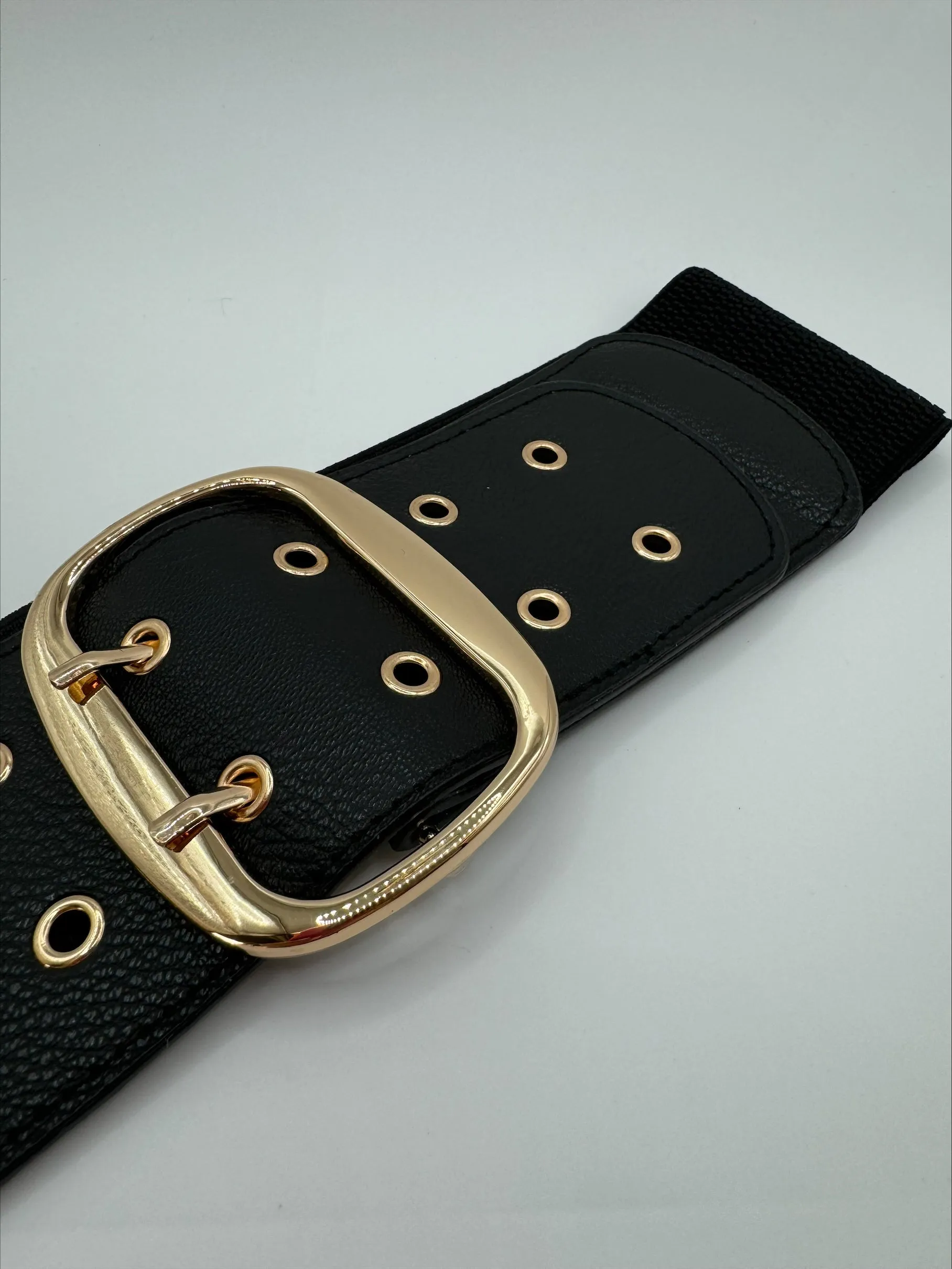 Kelly Chunky Black Stretch Waist Belt