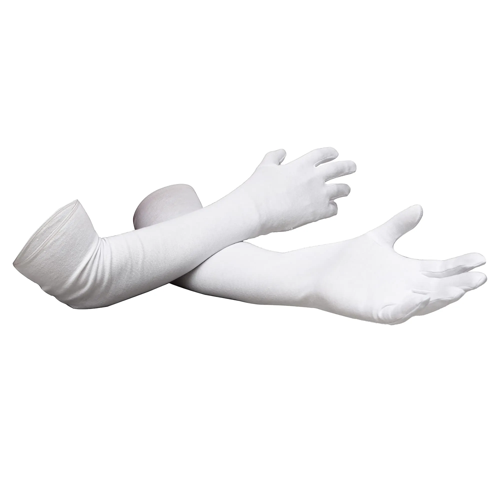 Kuber Industries Full Arm Sleeves Gloves | Cotton Summer Gloves | Protection From Sun Burns | Dust | Pollution | Gloves For Women | Gloves For Men | 1 Pair | White