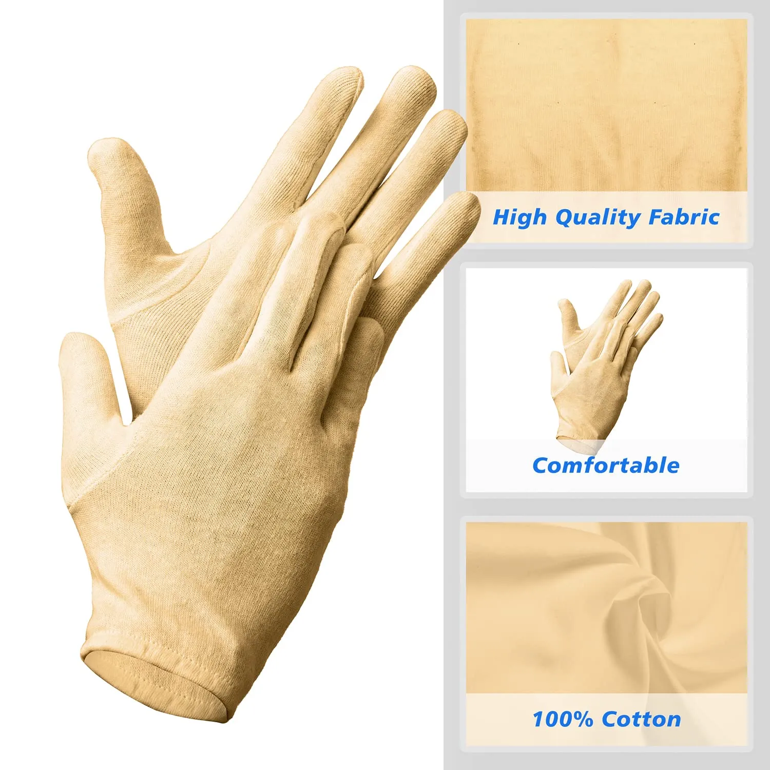 Kuber Industries Gloves | Cotton Summer Gloves | Protection From Sun Burns | Dust | Pollution | Gloves For Women | Gloves For Men | 1 Pair | Cream