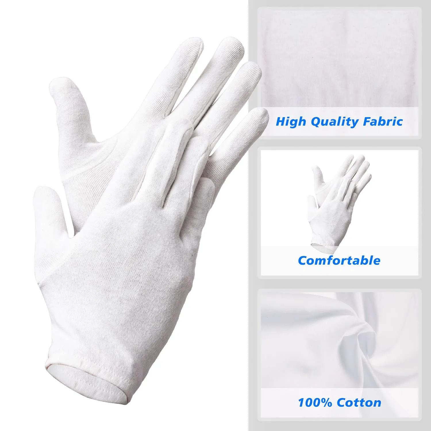 Kuber Industries Gloves | Cotton Summer Gloves | Protection From Sun Burns | Dust | Pollution | Gloves For Women | Gloves For Men | 1 Pair | White