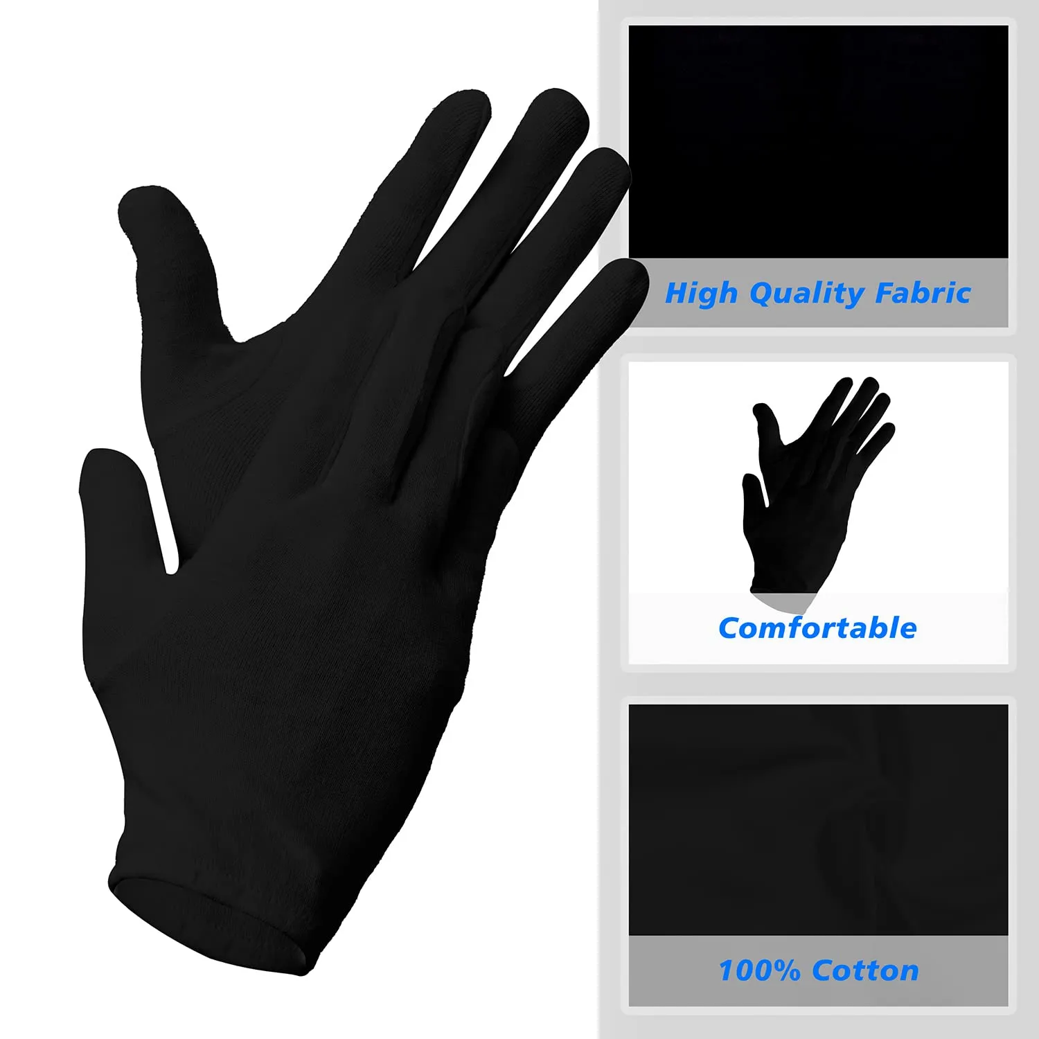 Kuber Industries Gloves | Cotton Summer Gloves | Protection From Sun Burns | Dust | Pollution | Gloves For Women | Gloves For Men | 2 Pair | Pack of 2 | Black