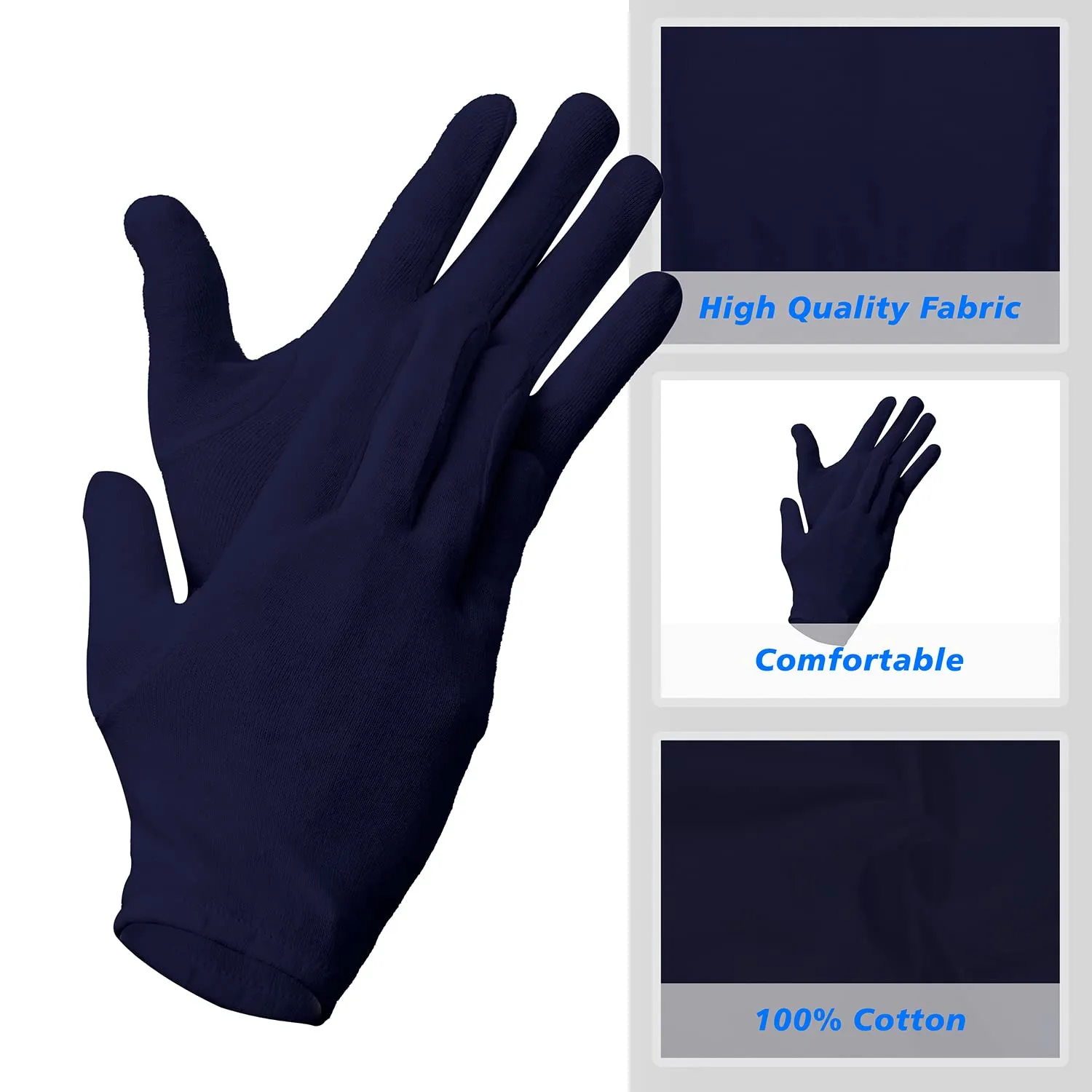 Kuber Industries Gloves | Cotton Summer Gloves | Protection From Sun Burns | Dust | Pollution | Gloves For Women | Gloves For Men | 2 Pair | Pack of 2 | Blue