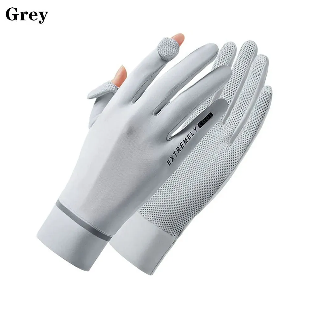 Lady Sunscreen Ice Silk Gloves Female Summer Sun Protection Gloves Fashion Cycling Driving Running Mittens Thin Anti-UV Gloves