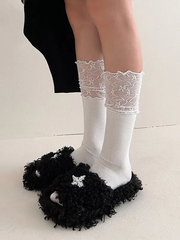 Leisure Fashion Split-Joint Lace Socks Accessories