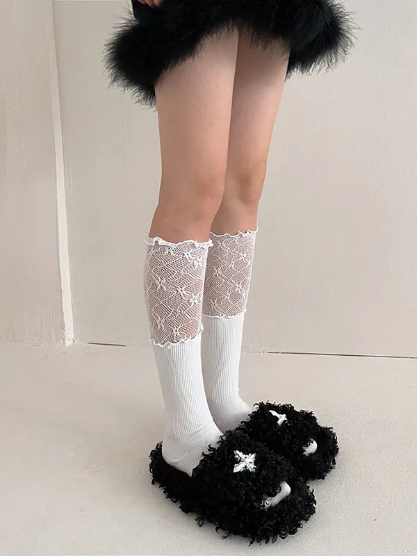 Leisure Fashion Split-Joint Lace Socks Accessories