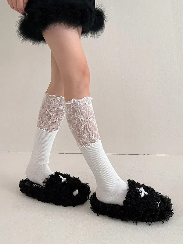 Leisure Fashion Split-Joint Lace Socks Accessories