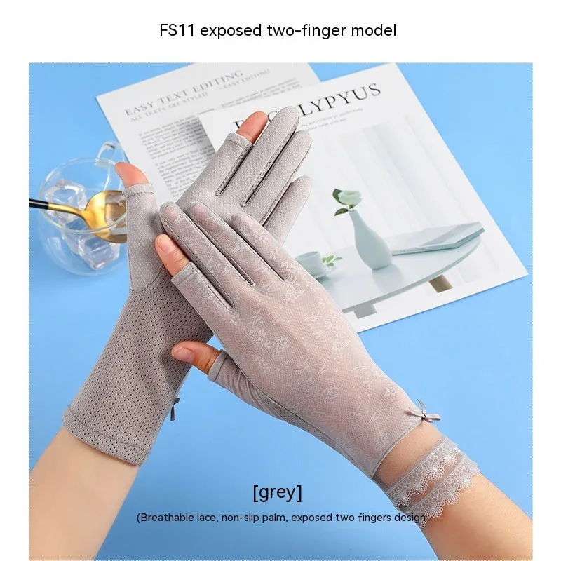 Lightweight Breathable Lace Sun Protection Gloves