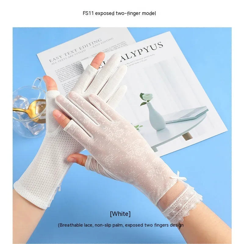 Lightweight Breathable Lace Sun Protection Gloves