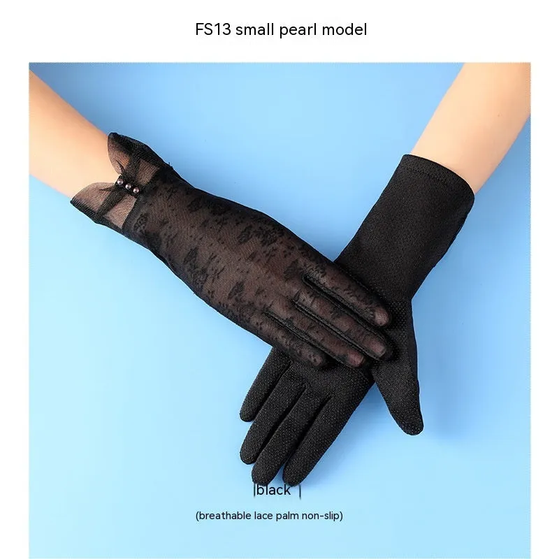 Lightweight Breathable Lace Sun Protection Gloves