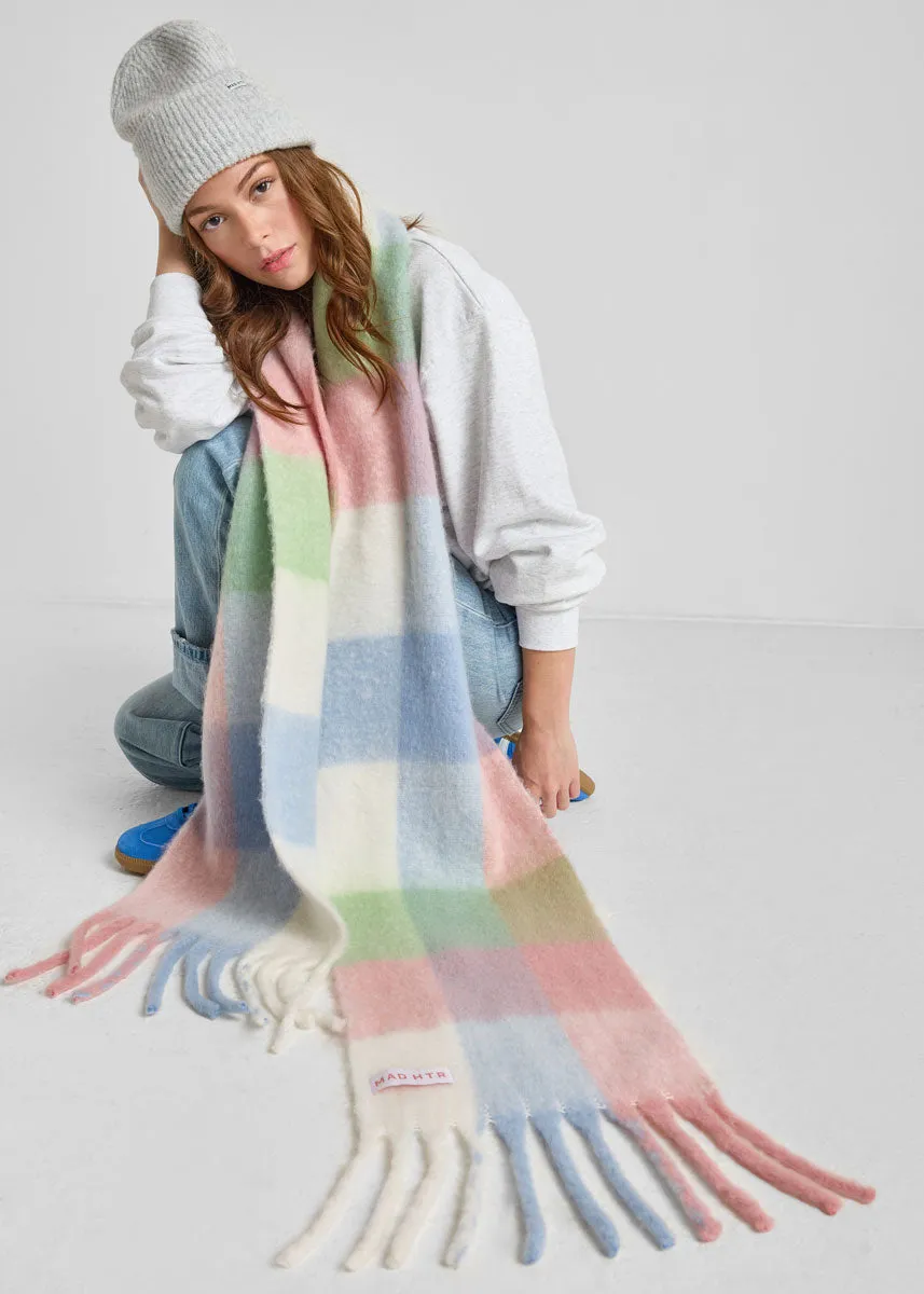 Mad Hatter Oversized Blanket Scarf - Pink/Green Multi