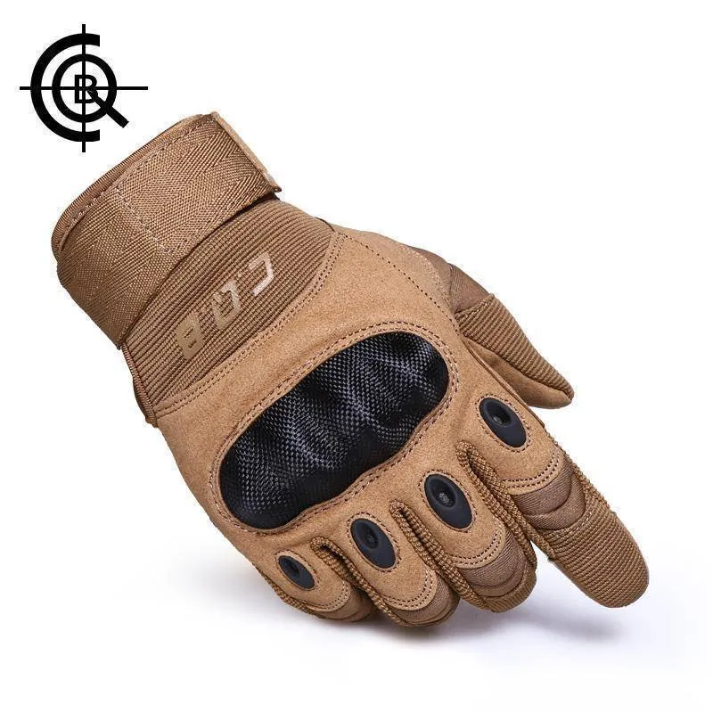 Men's Breathable Non-slip Full Finger Tactical Gloves for Outdoor Activities - CQB