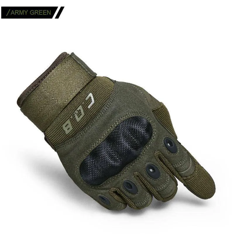 Men's Breathable Non-slip Full Finger Tactical Gloves for Outdoor Activities - CQB