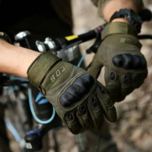 Men's Breathable Non-slip Full Finger Tactical Gloves for Outdoor Activities - CQB