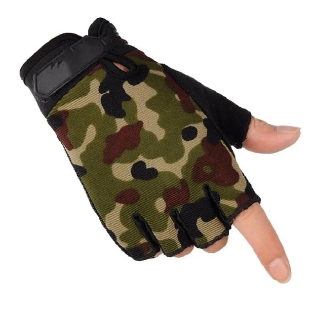 Mens Lightweight Summer Breathable Tactical Gloves Riding Non-slip Wearable Full Finger and Half Finger Gloves