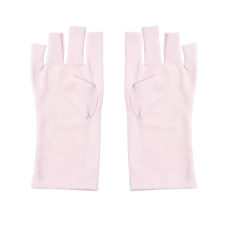 Nail Art Pink Gloves Anti UV Gloves For Gel Nail Lamp, Professional Protection Gloves For Manicures