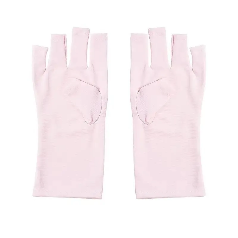 Nail Art Pink Gloves Anti UV Gloves For Gel Nail Lamp, Professional Protection Gloves For Manicures