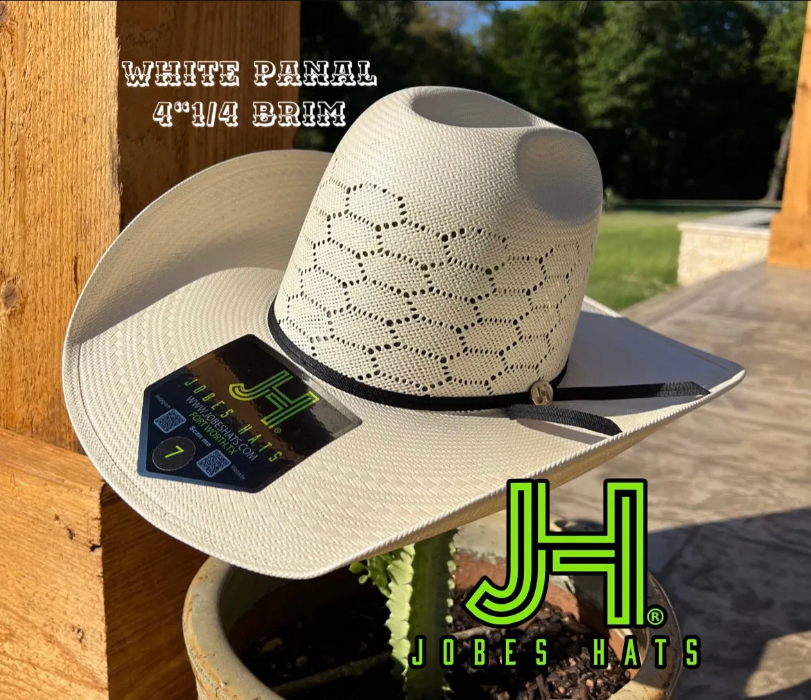 New 2020 Jobes Hats Straw Hat “Panal White” 4”1/4 brim