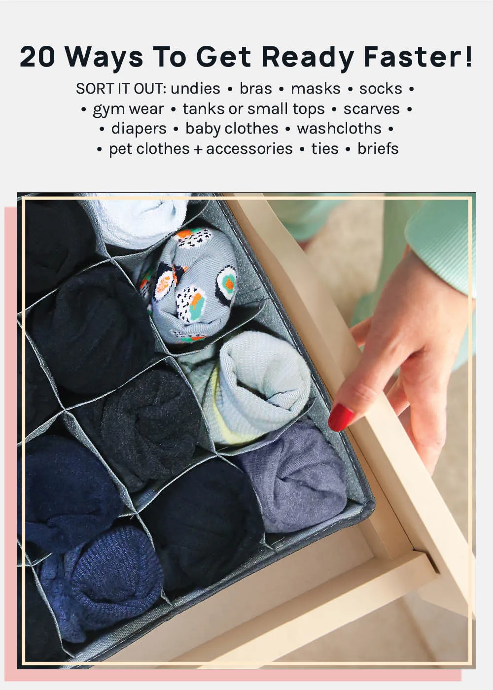 Official Key Items Sock Drawer Organizer