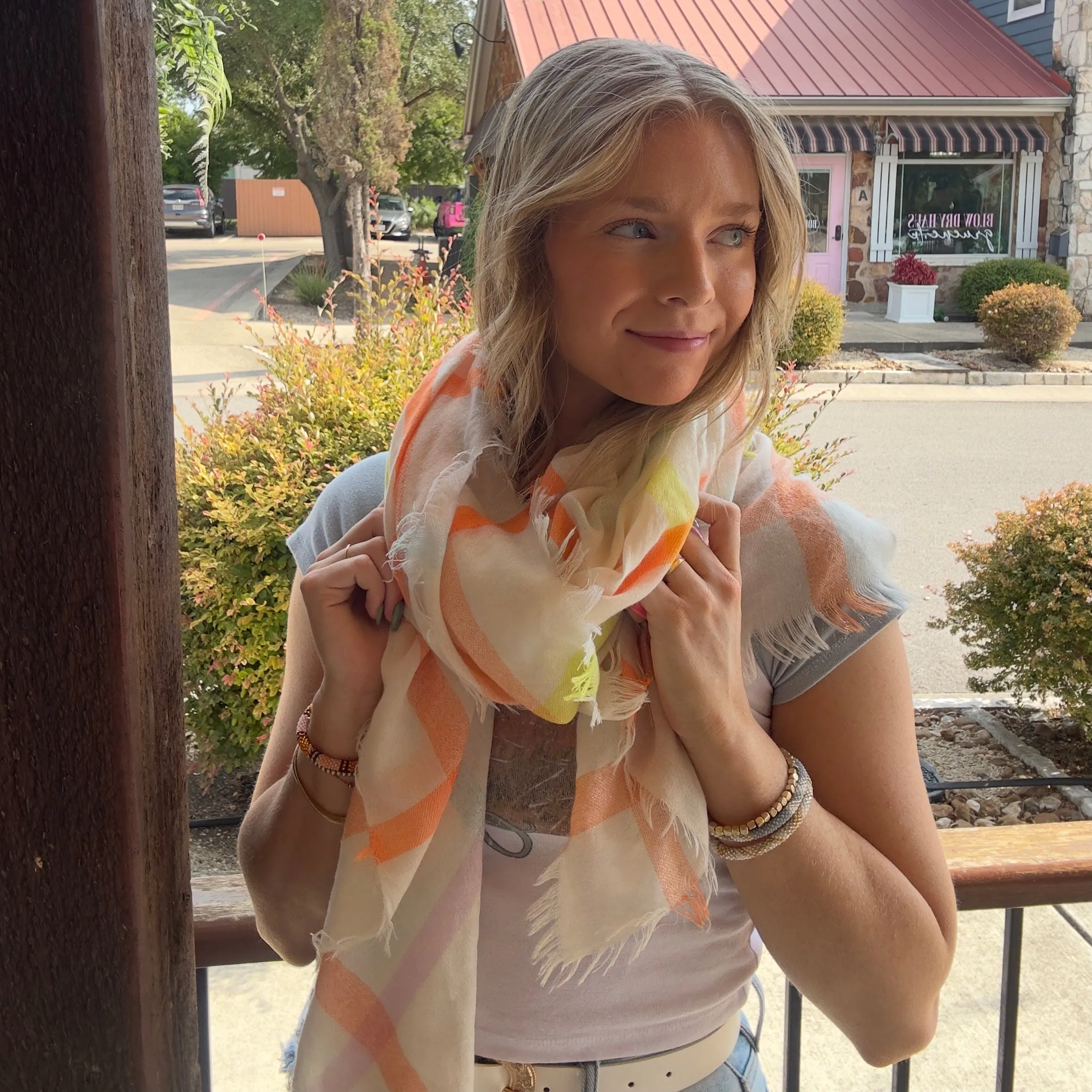 Pastel Striped Scarf