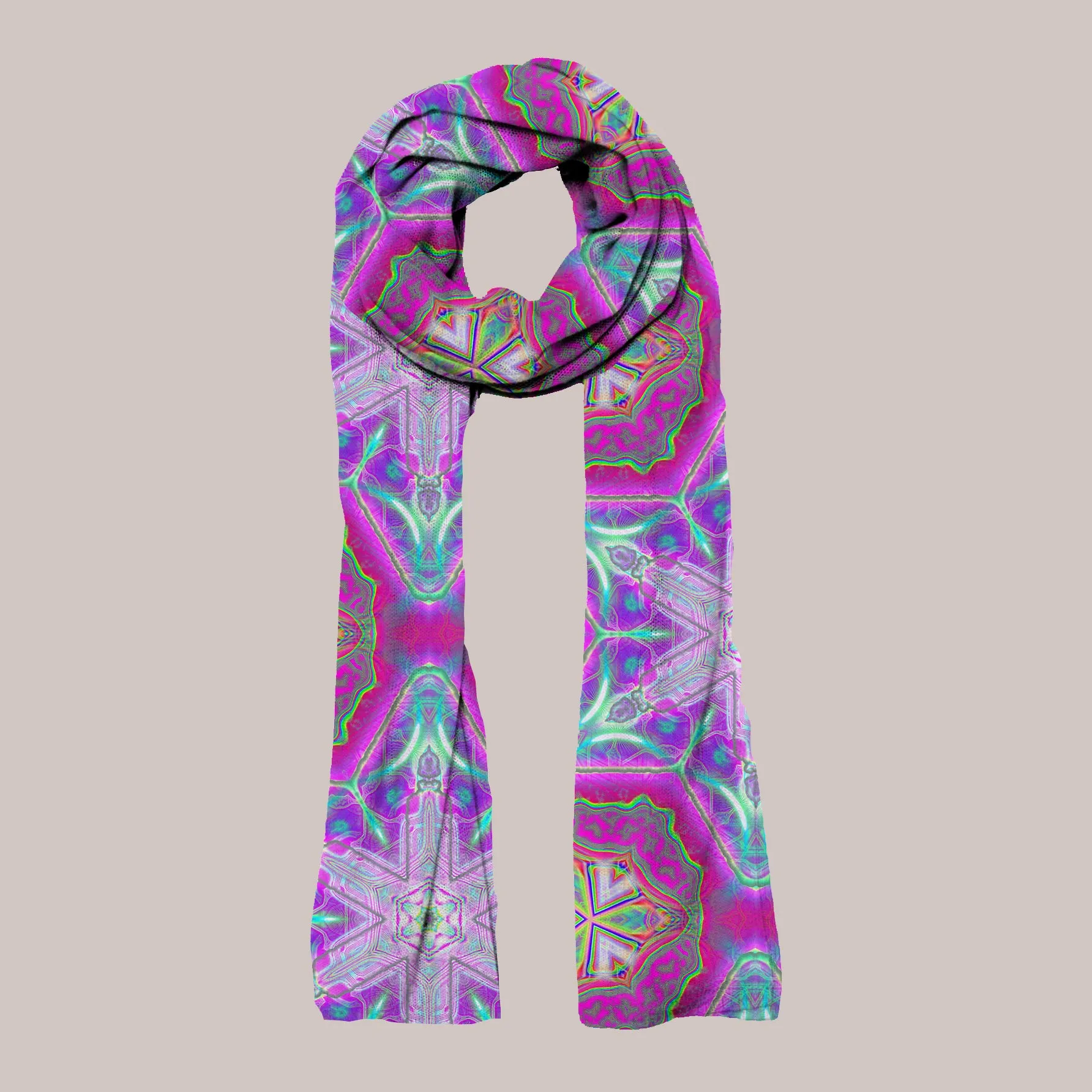 Psychedelic Scarf/Shawl (UV/RGB, Eco-Friendly, Unisex) | ENTHEOELECTRIC