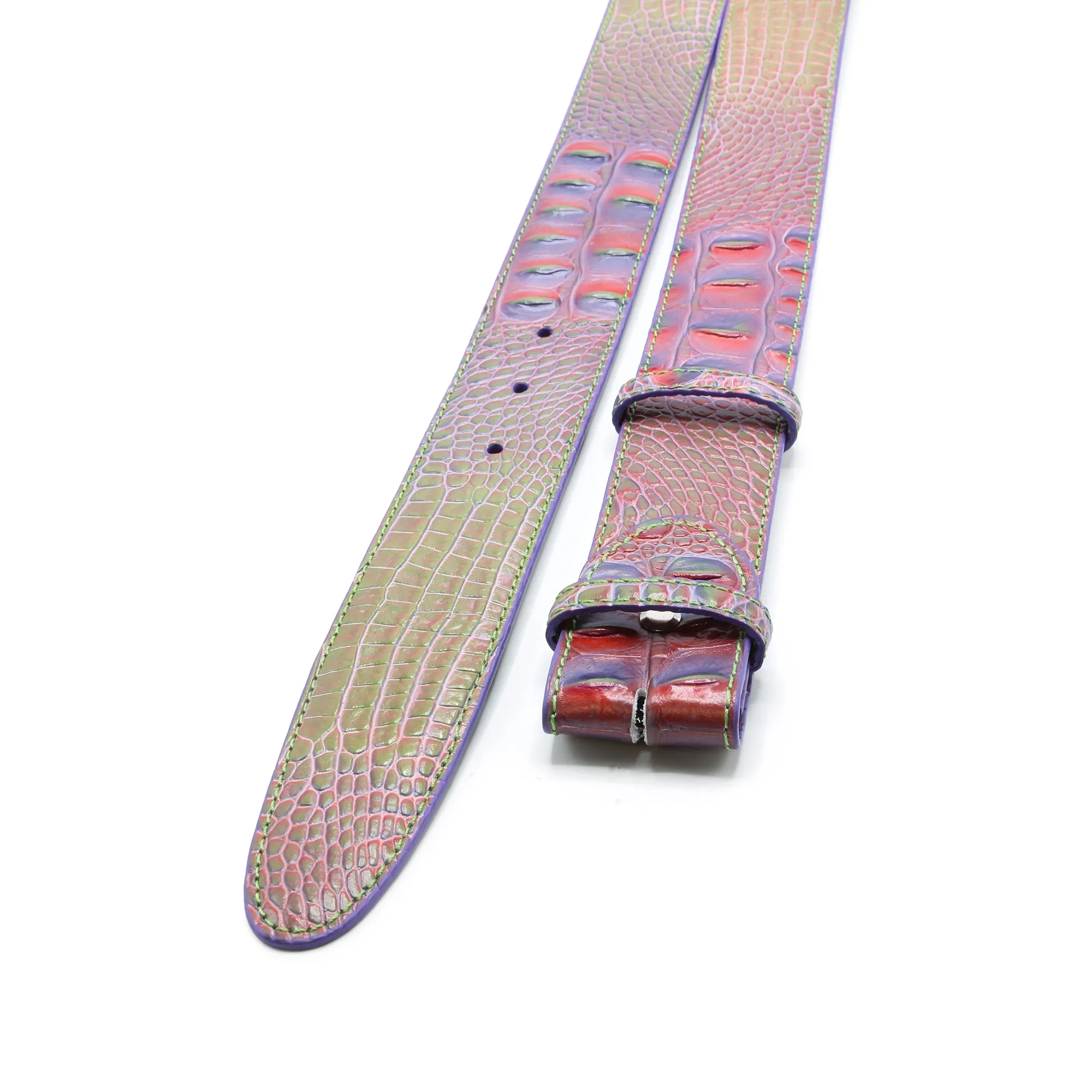 Rainbow Mock Croc Belt Strap